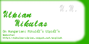 ulpian mikulas business card